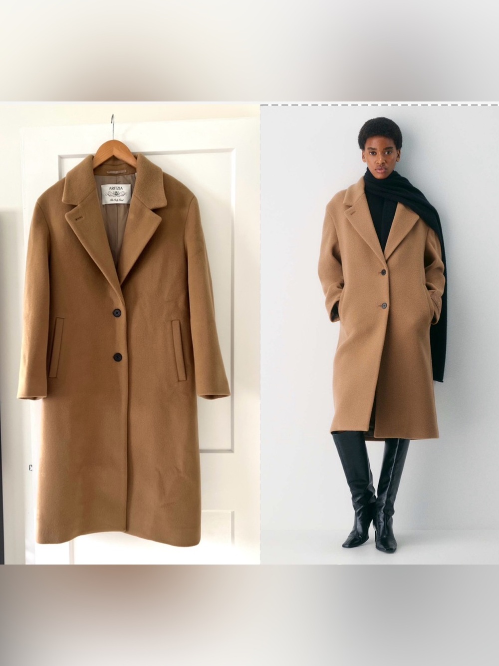 Aritzia The Only Coat - Soft Wool Cashmere Sz XS